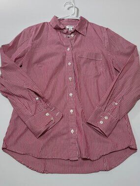J-Crew Womens Button-up stretch cotton poplin shirt in signature fit Size S